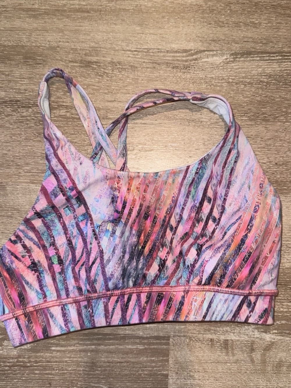 lululemon athletica Pink and Purple Abstract Sports Bra